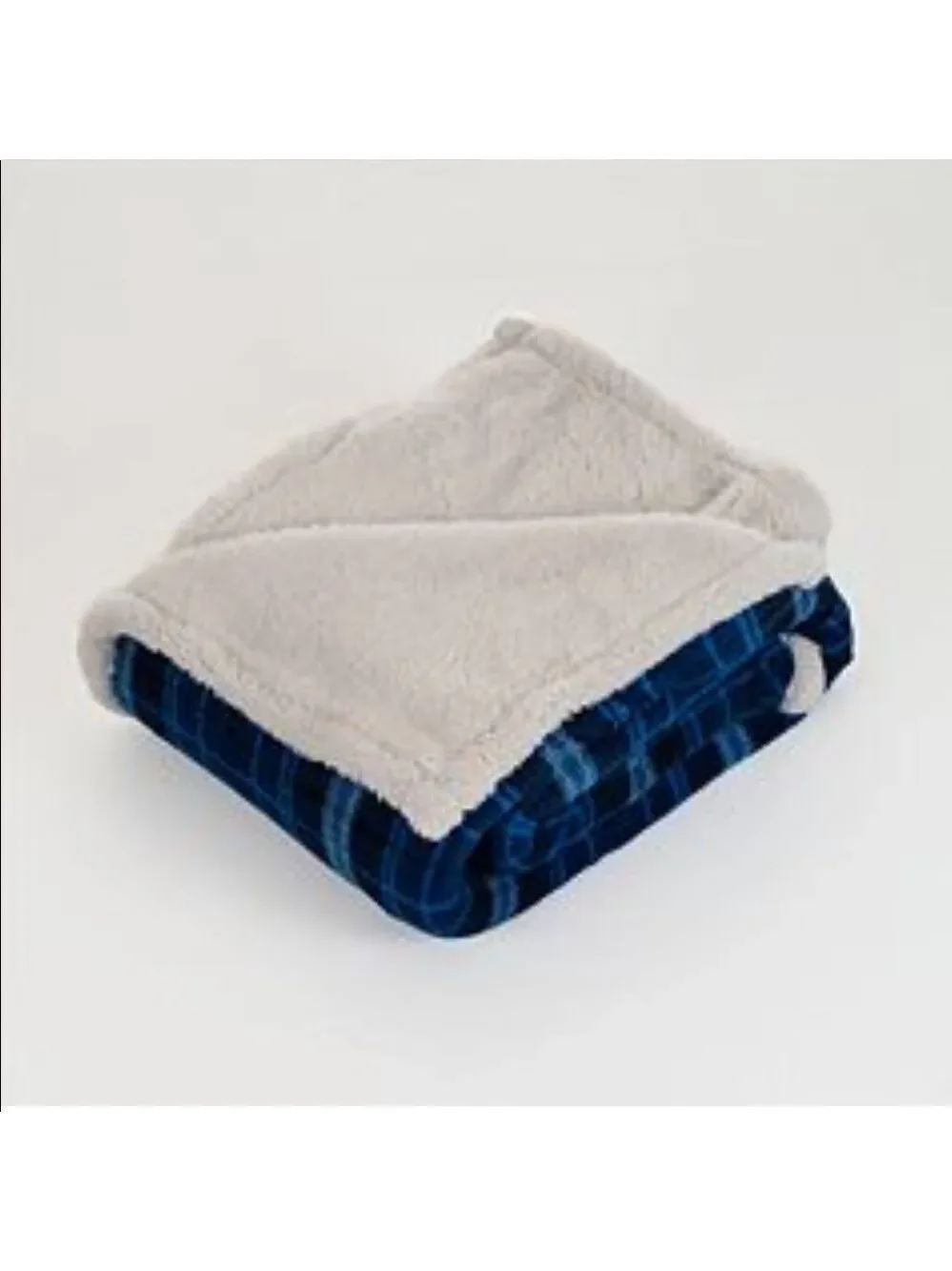 Plaid fleece and Sherpa throw 50x60 new